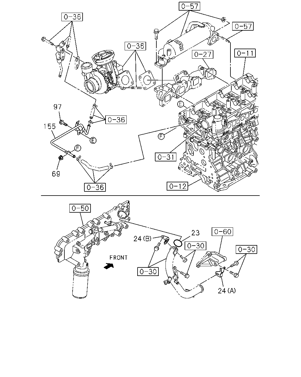 Isuzu TFR/TFS-LHD 2012 — Water Piping; Engine — 4JJ1-TCX,4JK1-TCX