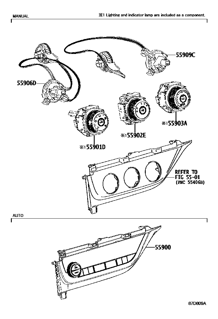 Toyota Corolla-Altis 2015 — Chauffage Et Climatisation - Commande Et Conduits D'Air