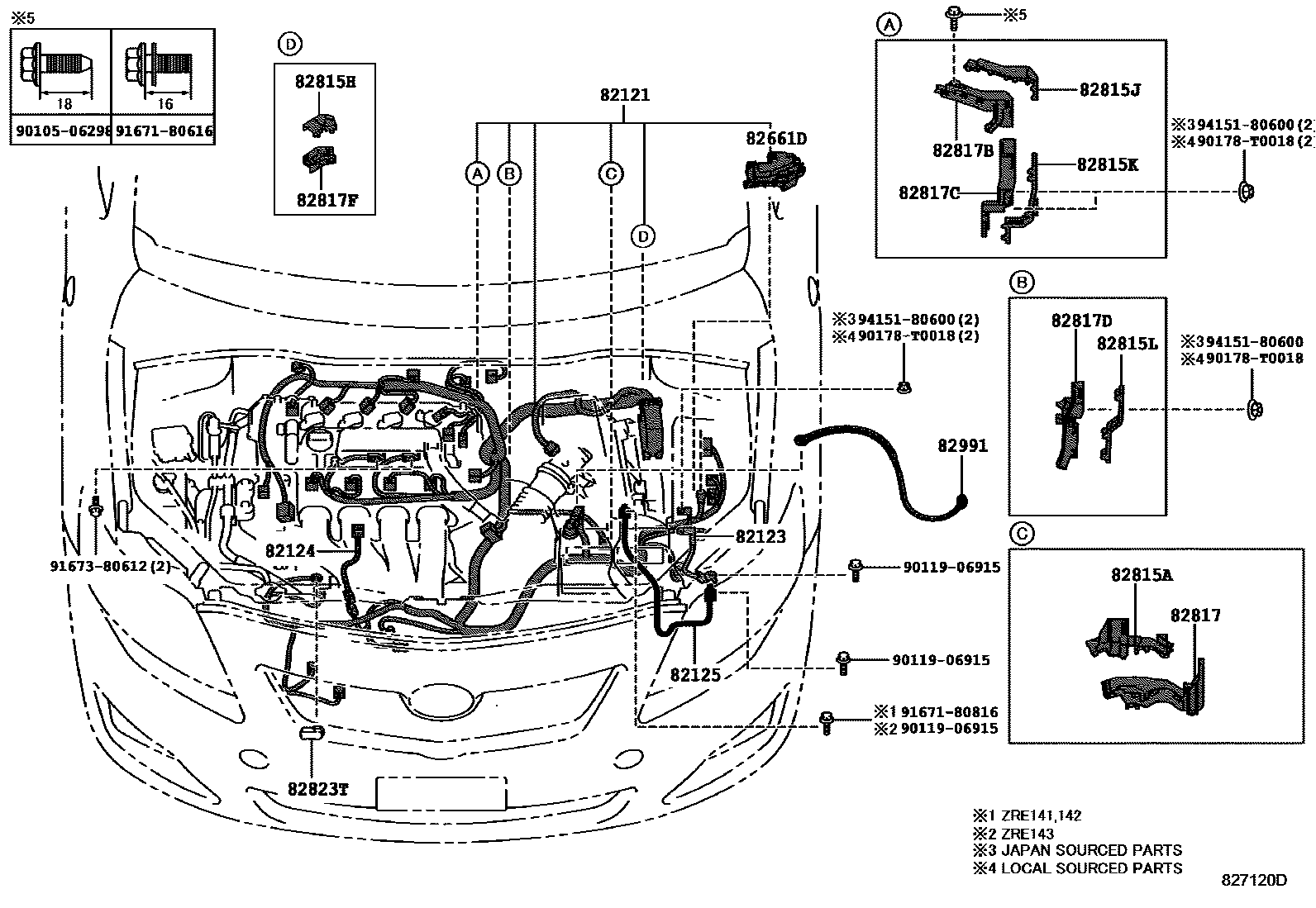 Toyota Corolla-Altis 2011 — Faisceaux Et Fixations