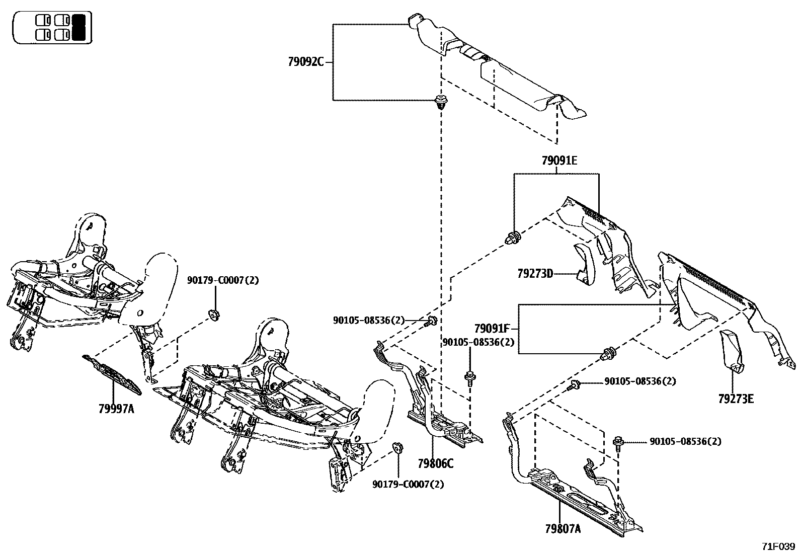 Toyota Granvia-Hybrid 2025 — Siege Arr & Glissiere Siege