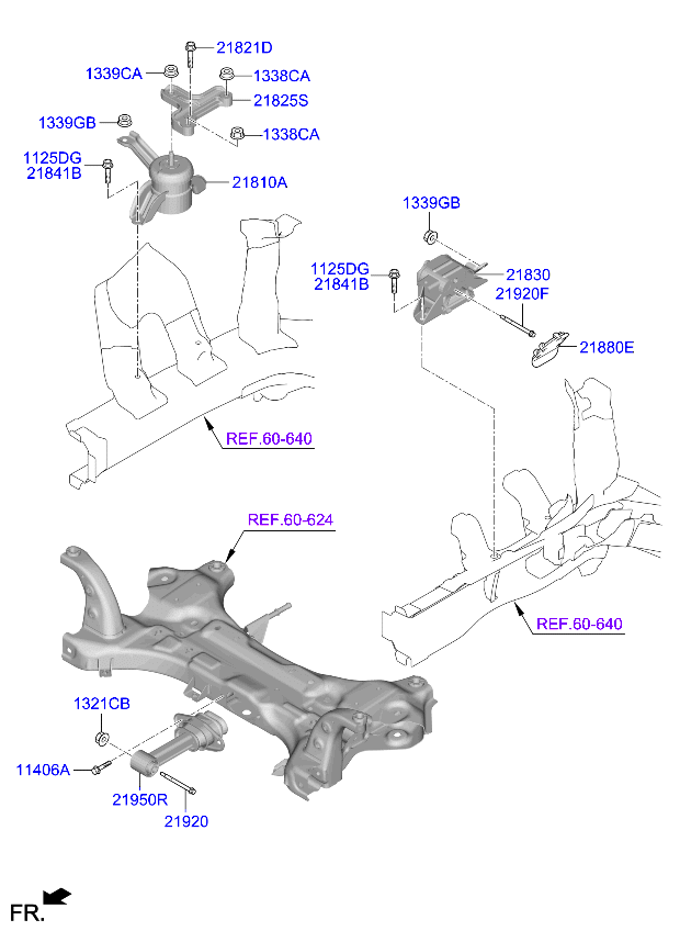 Kia Rio/Stonic 20 2022 — Engine & Transaxle Mounting [1200 CC - Kappa Pe]