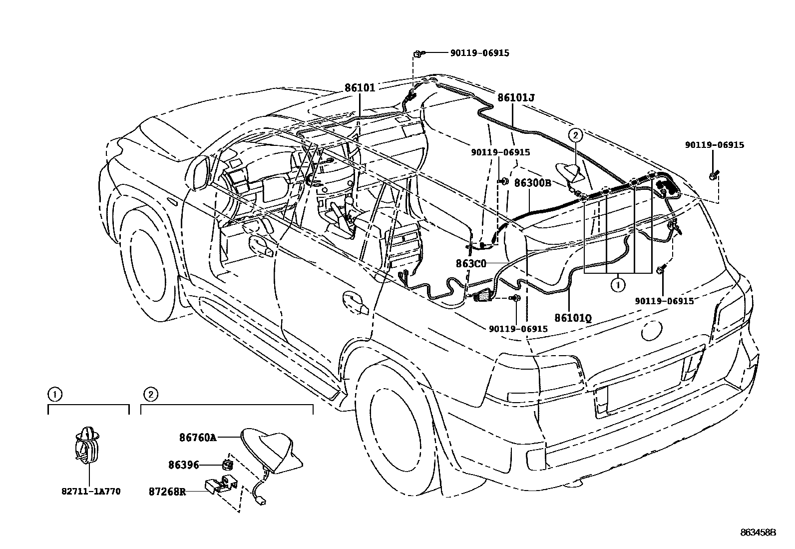 Lexus LX450D-460-570 2014 — Antenne
