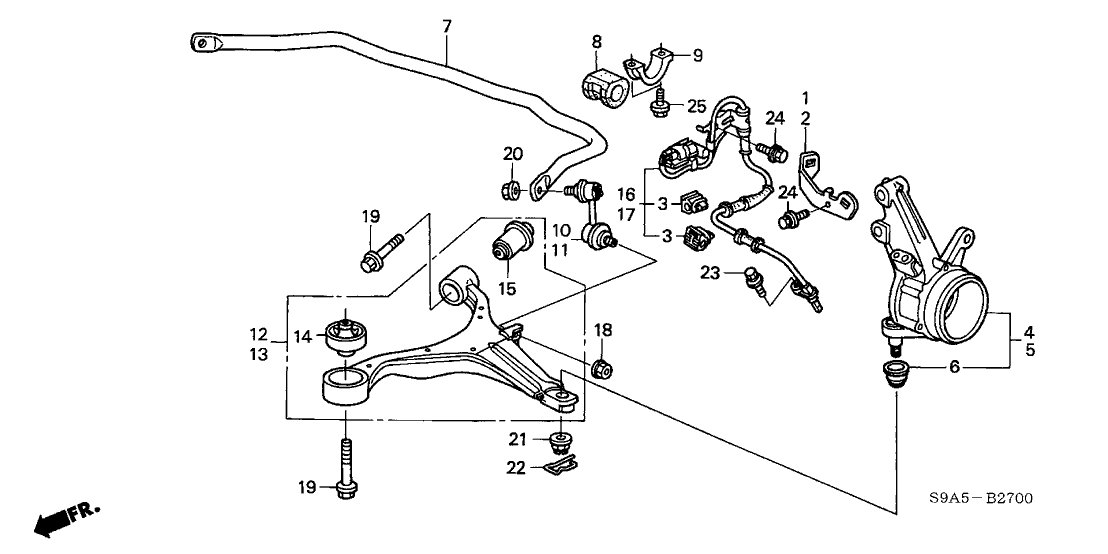 Honda CR-V 2004 — Front Knuckle - Front Lower Arm