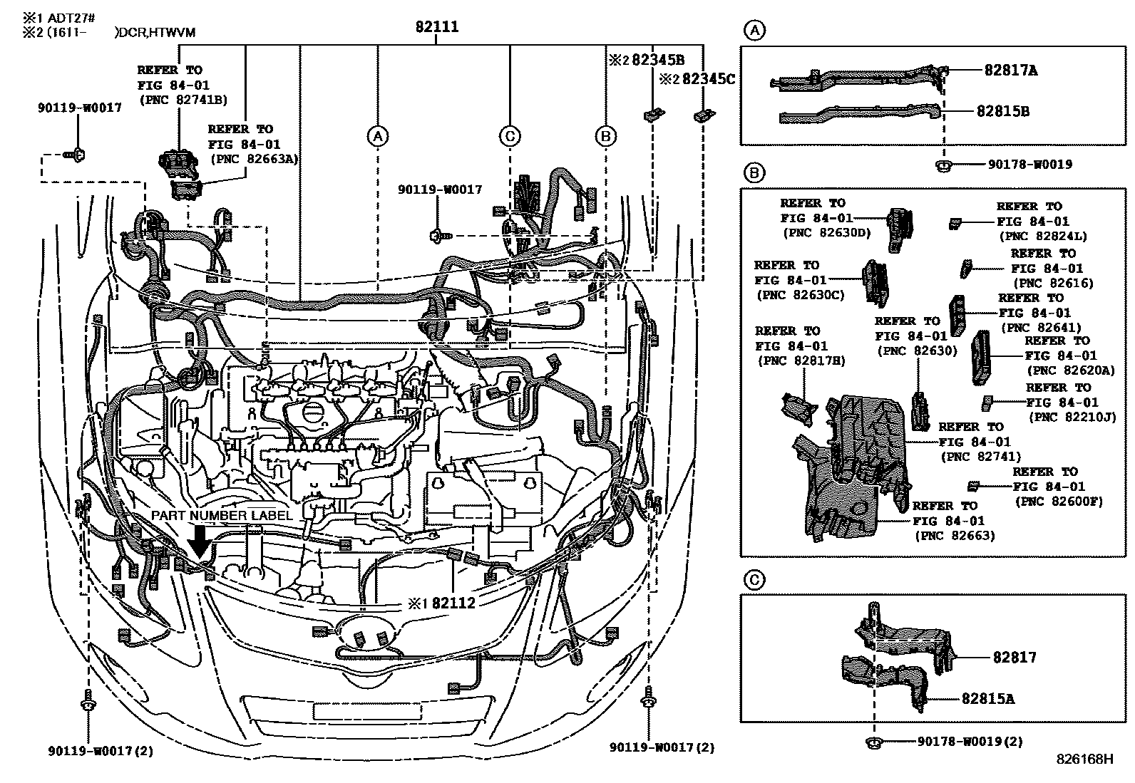 Toyota Avensis 2009 — Faisceaux Et Fixations