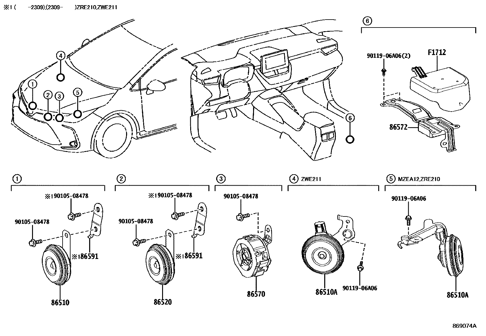 Toyota COROLLA-S-AMERICA 2022 — Avertisseur Sonore