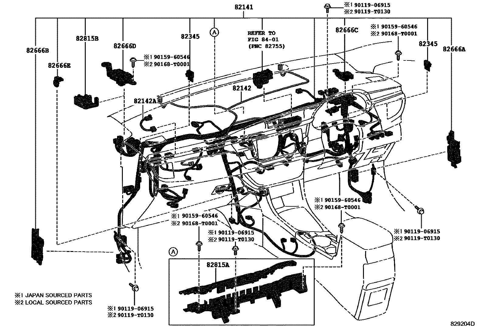 Toyota Corolla-Altis 2014 — Faisceaux Et Fixations