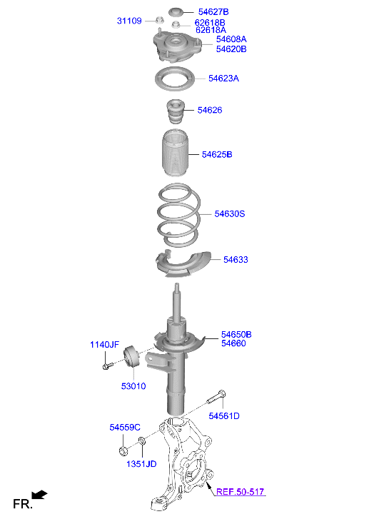 Genesis G70 17 2018 — Front Spring & Strut