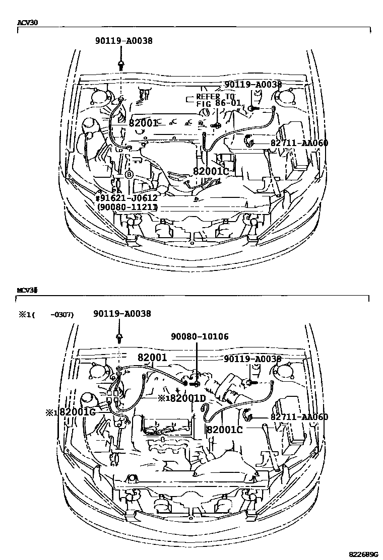 Toyota CAMRY-NAP 2004 — Faisceaux Et Fixations