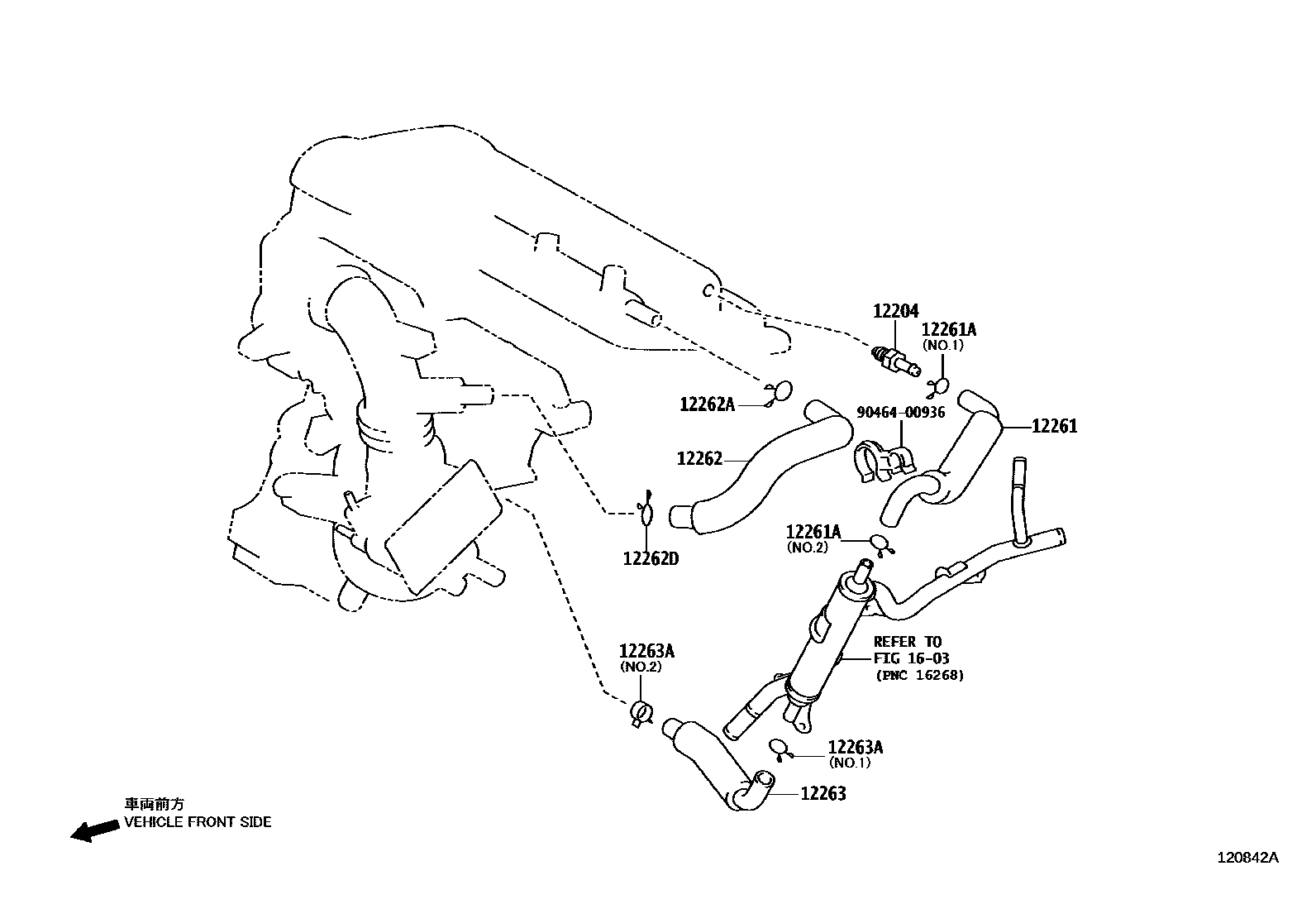 Toyota YARIS-HYBRID-FRP 2012 — Durite Ventilation