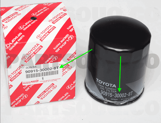 Example, oil filter below that matches part number on product and on the box