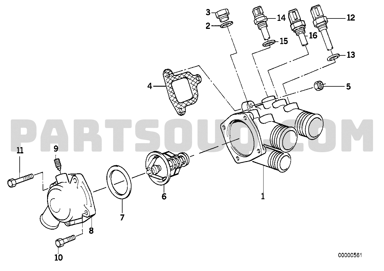 New Genuine Engine Coolant Thermostat Housing Plug 07119919228 for BMW