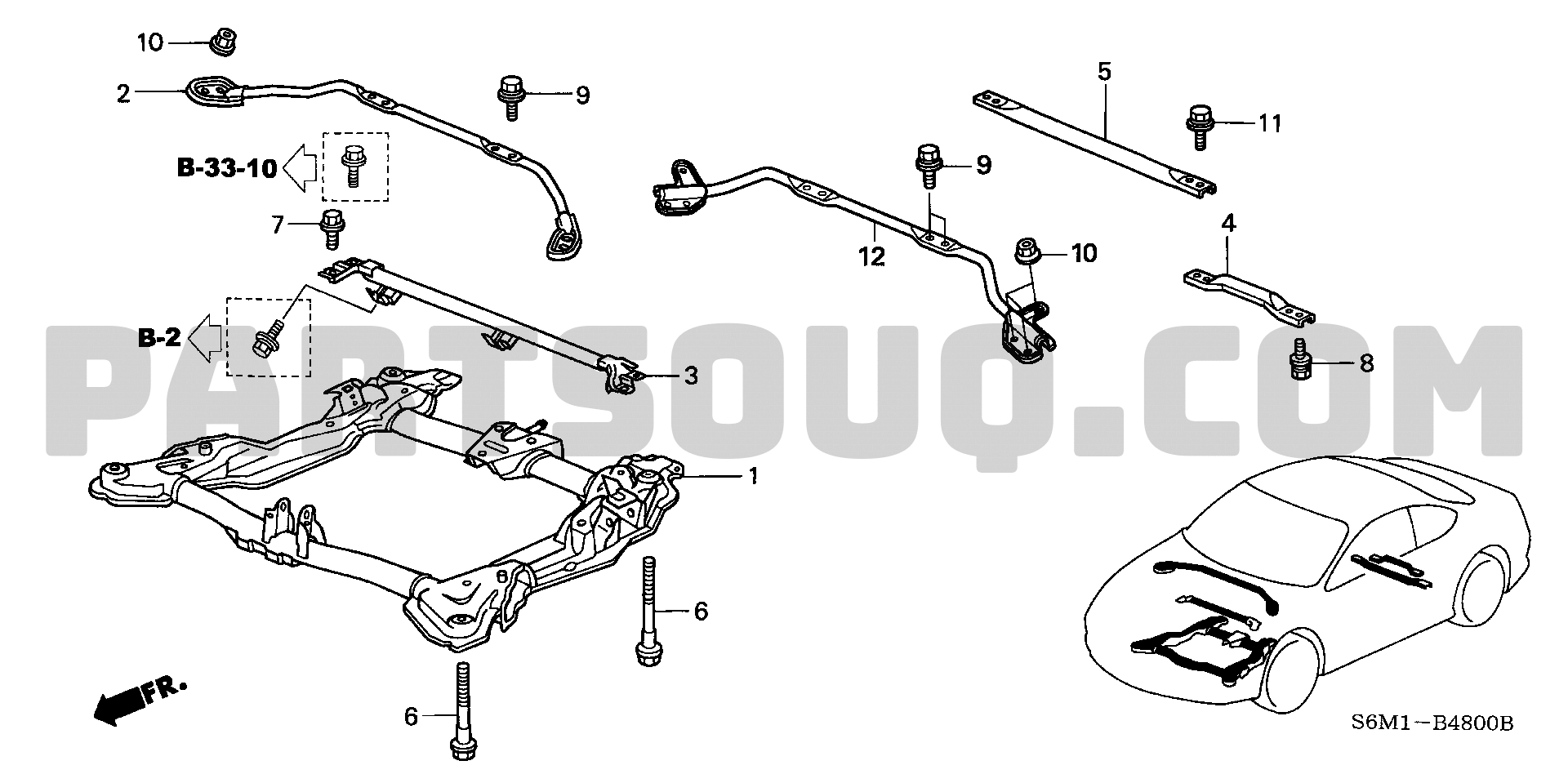 ﾌﾛﾝﾄｻﾌﾞﾌﾚｰﾑ ﾊﾟﾌｫｰﾏﾝｽﾛｯﾄﾞ Honda Integra 3d Japan ｴｱｺﾝ ｵｰﾄ Parts Catalogs Partsouq