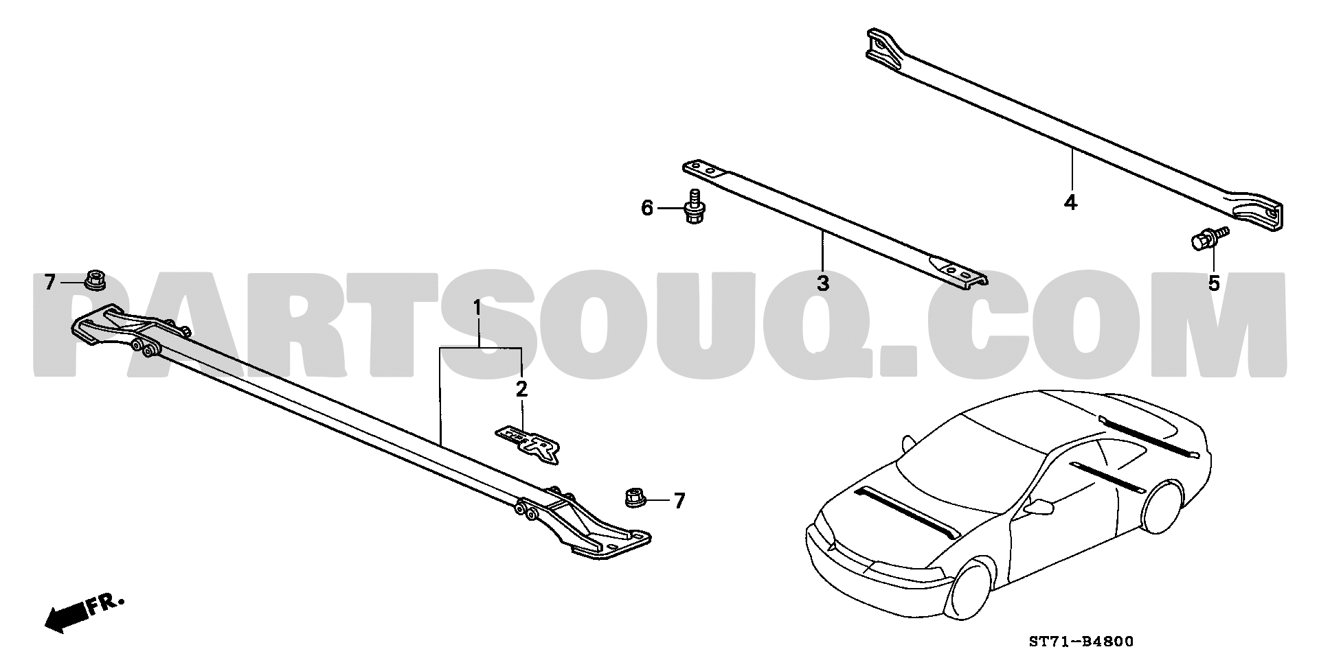 ﾌﾛﾝﾄﾀﾜｰﾊﾞｰ ﾊﾟﾌｫｰﾏﾝｽﾛｯﾄﾞ Type R Integra 3d Japan E Dc2 Honda Genuine Parts Catalogs Partsouq Auto Parts Around The World