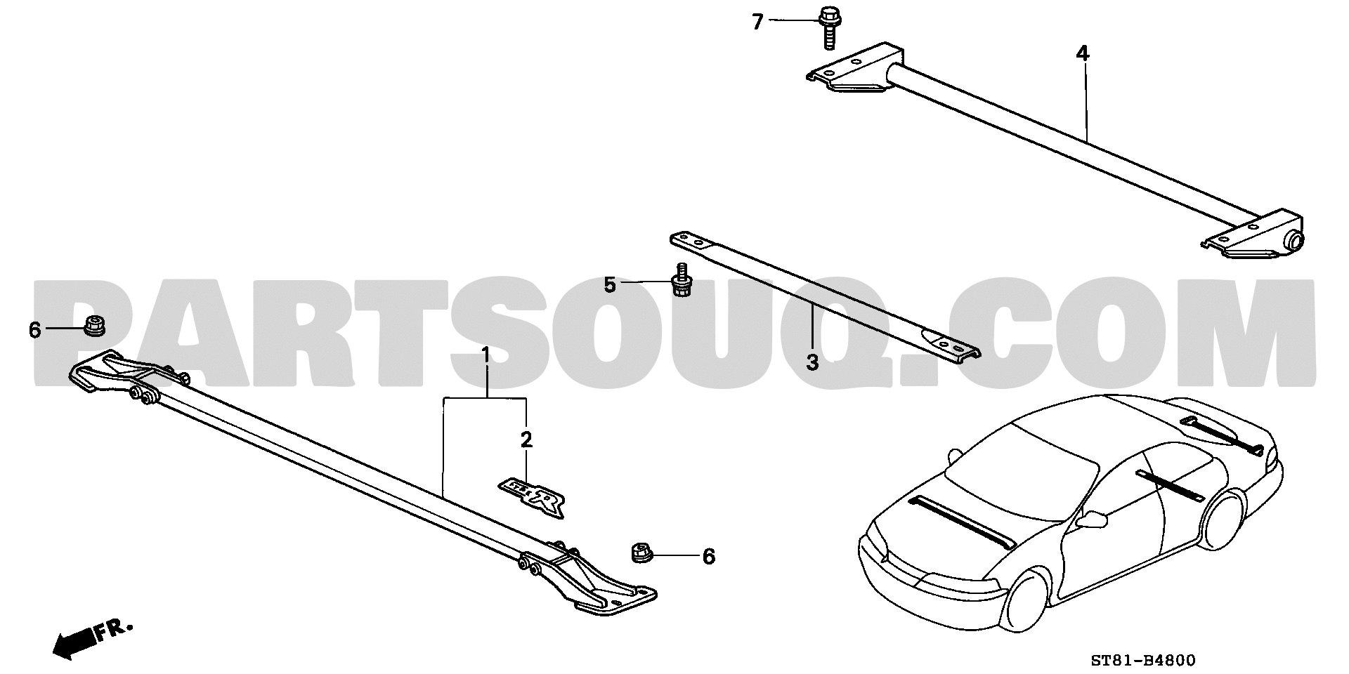 ﾌﾛﾝﾄﾀﾜｰﾊﾞｰ ﾊﾟﾌｫｰﾏﾝｽﾛｯﾄﾞ Type R Integra 4d Japan E Db8 Db8 Honda Genuine Parts Catalogs Partsouq Auto Parts Around The World