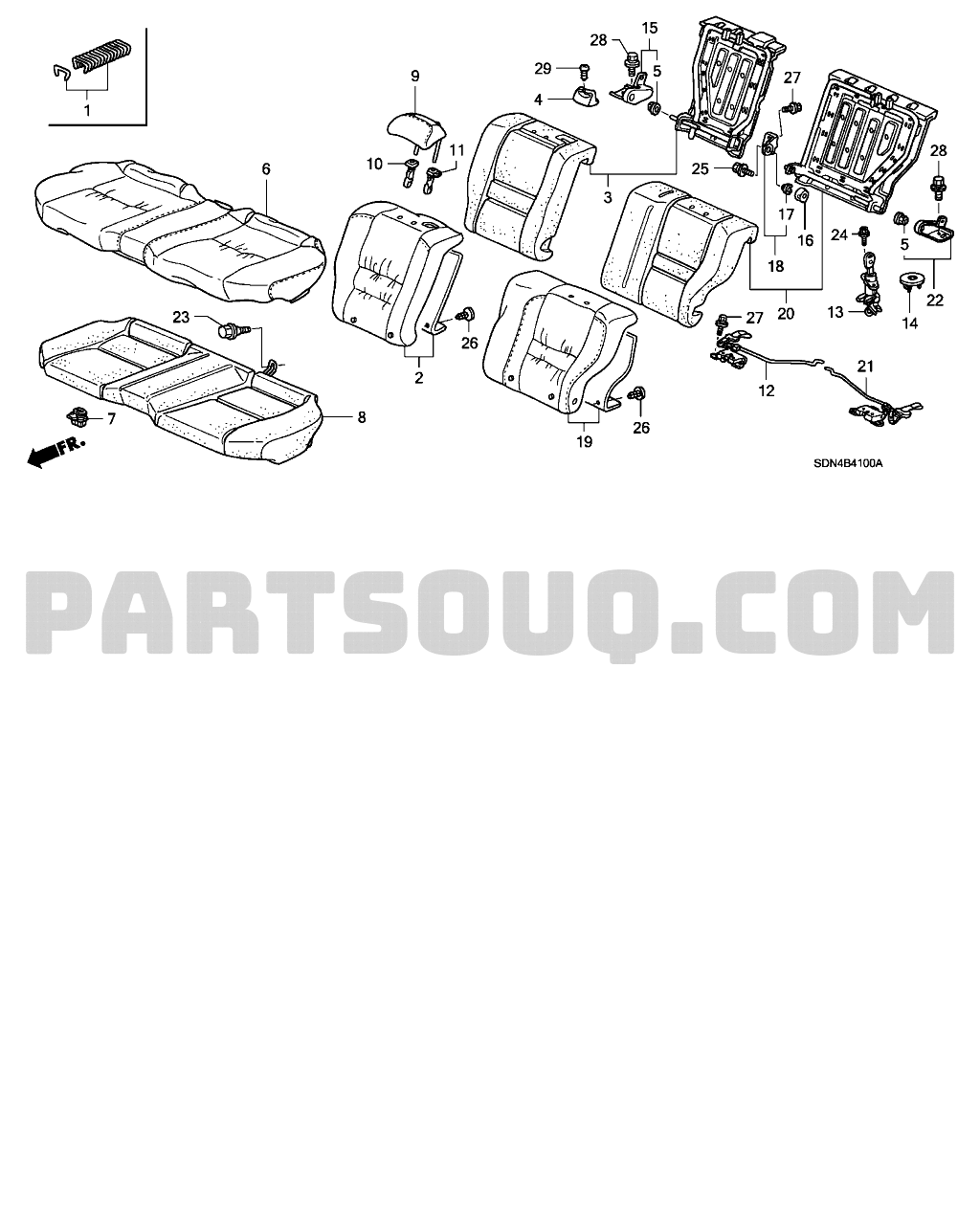 Honda Genuine 82131-S04-A01ZA Seat Cushion Trim Cover Rear