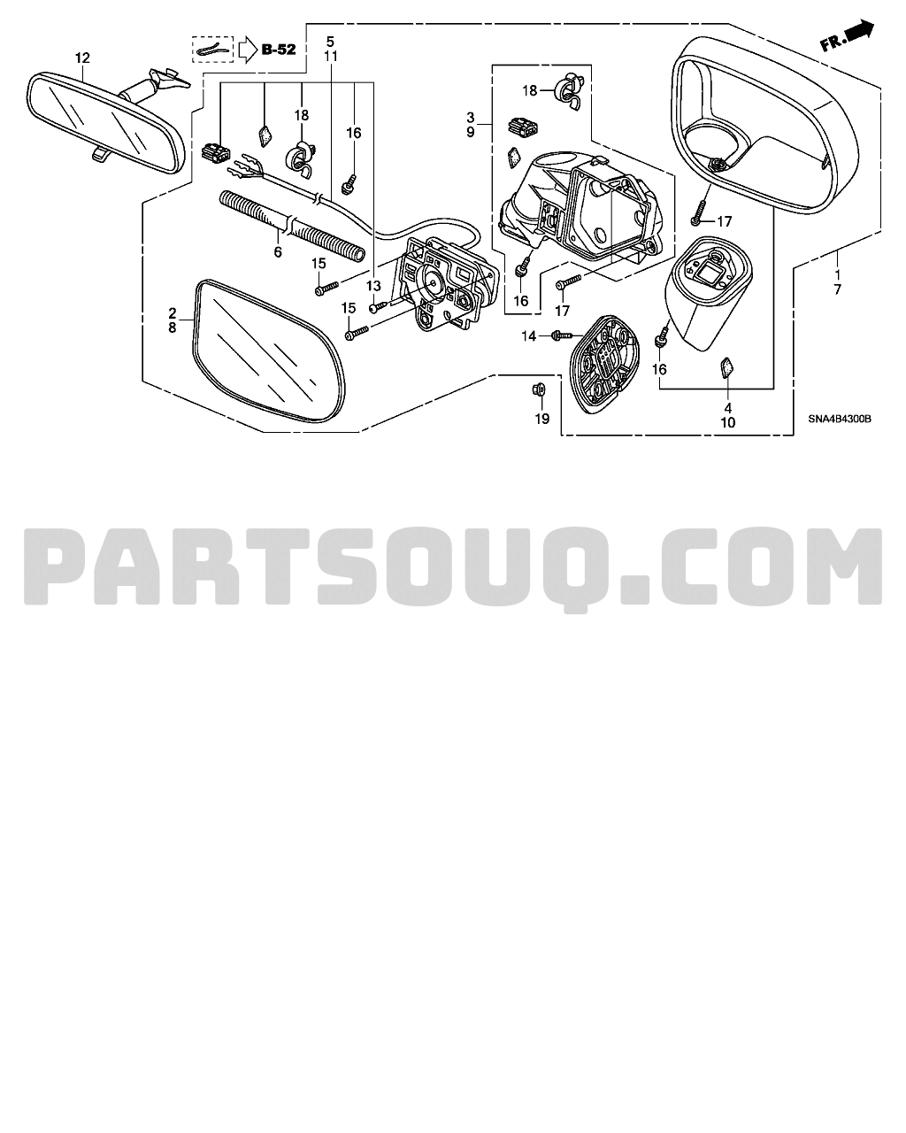 Genuine Honda 76205-SNA-A01ZF Mirror Housing Set