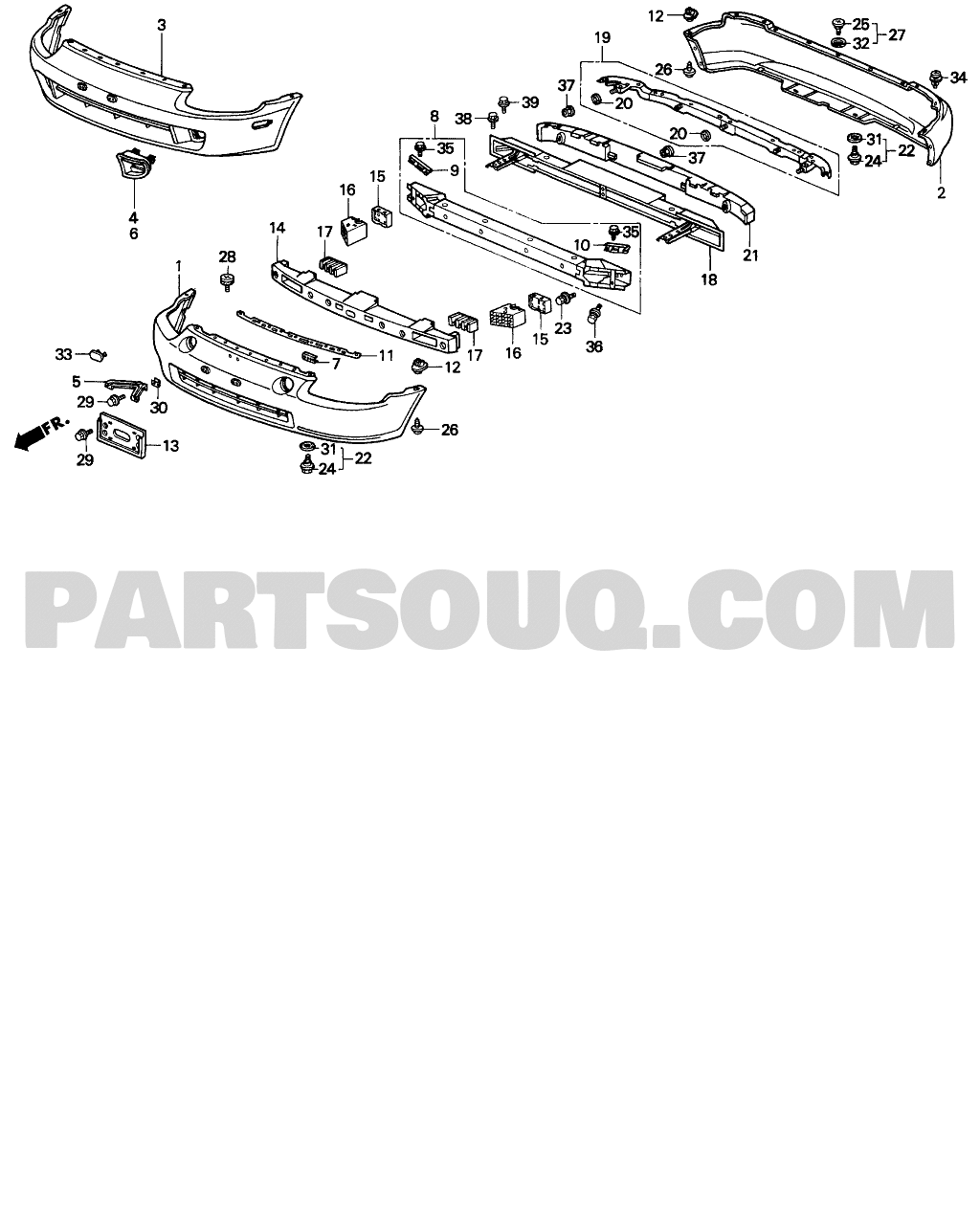 Partslink Number TO1039128 OE Replacement Toyota RAV4 Front Passenger Side Bumper Insert