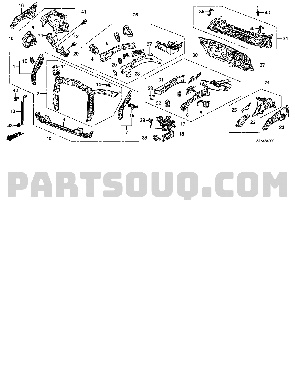Honda Genuine 60437-SHJ-A00ZZ Fender Side Bracket