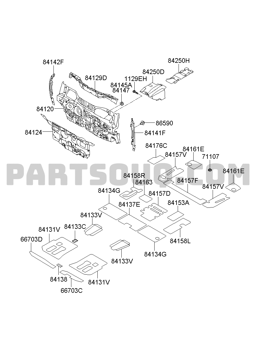 Rear Genuine Hyundai 84160-3J000 Anti-Vibration Floor Pad
