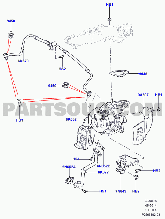 Turbocharger 3 0 Diesel 24v Dohc Tc Lh Side Primary L405 Range Rover L319 Discovery 3 And 4 L320 Range Rover Sport L494 Range Rover Sport 3 0 V6 Diesel Land Rover