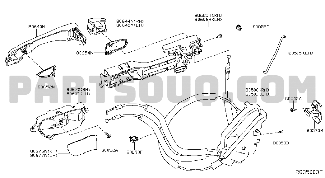 Genuine Nissan Front Door Striker 80570-3SG0A