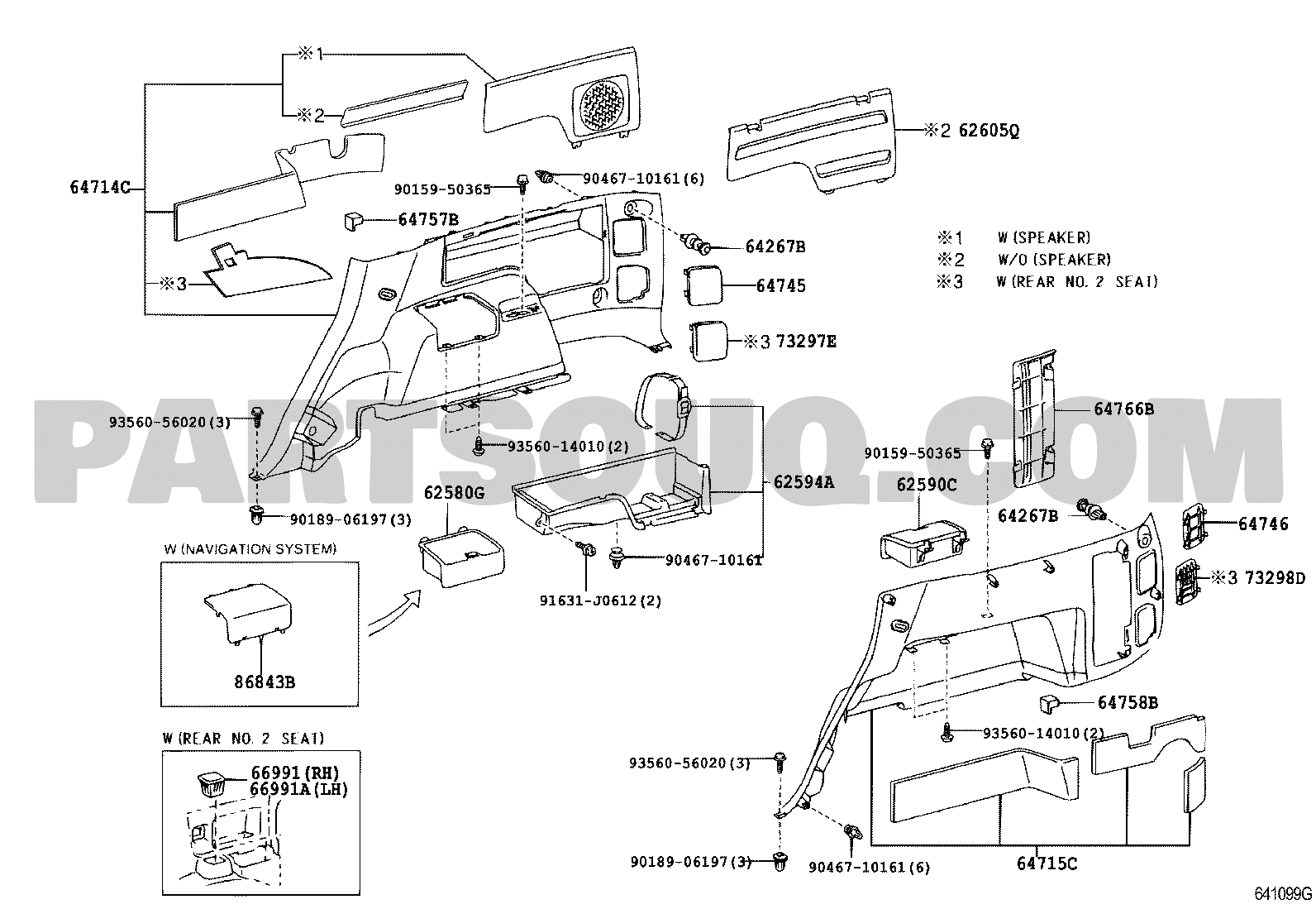 Toyota 64740-35900-B0 Deck Side Trim Cover