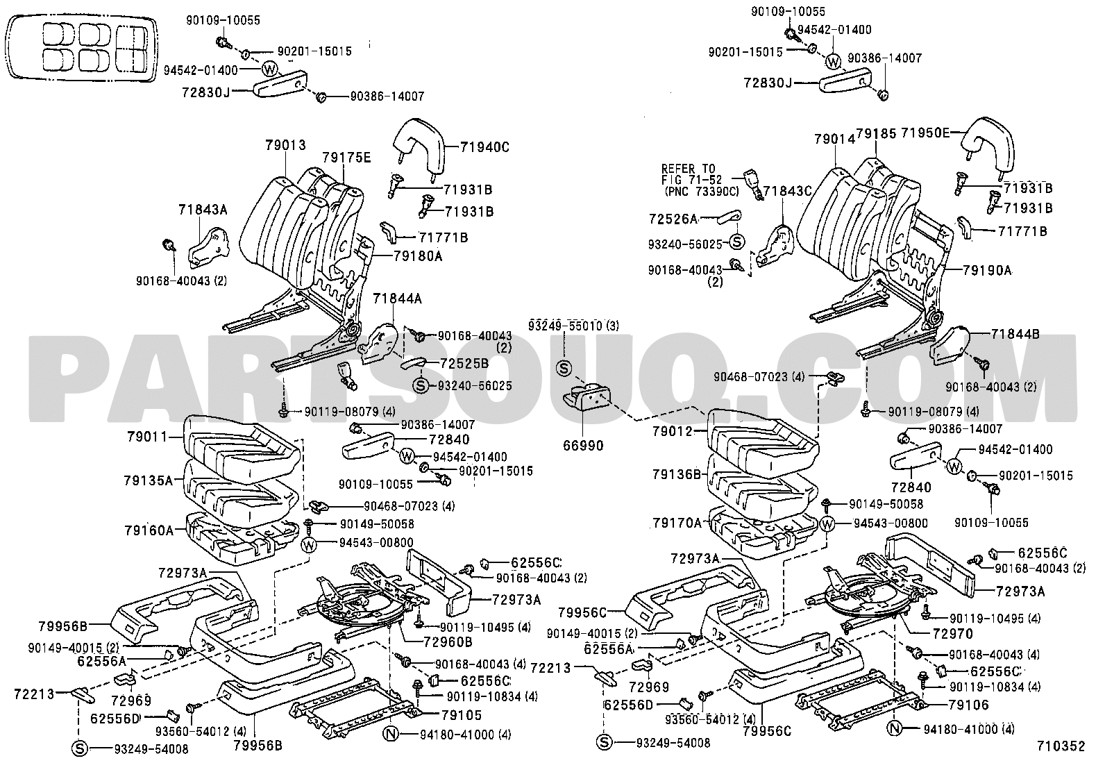 TOYOTA Genuine 72526-95D00-05 Reclining Adjuster Release Handle