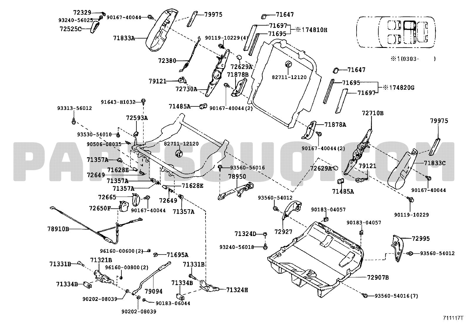 Toyota 72593-60040-B0 Remote Control Lever Knob