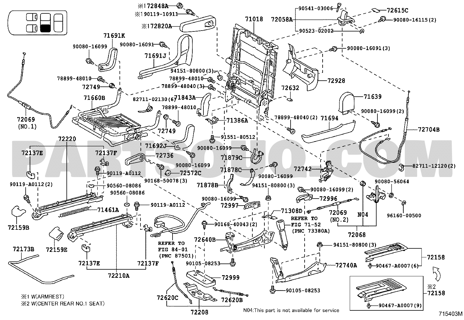 Toyota 72158-0C010-C0 Seat Track Bracket Cover