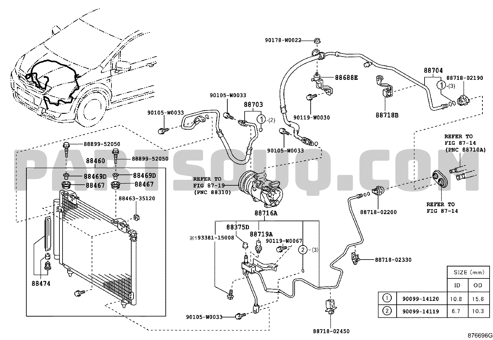 Toyota 88463-35120 Condenser Bracket