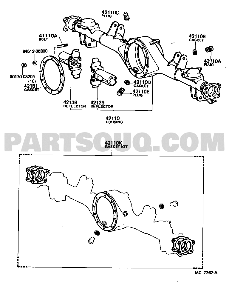 4218122010 Genuine Toyota Gasket Rear Differential Carrier