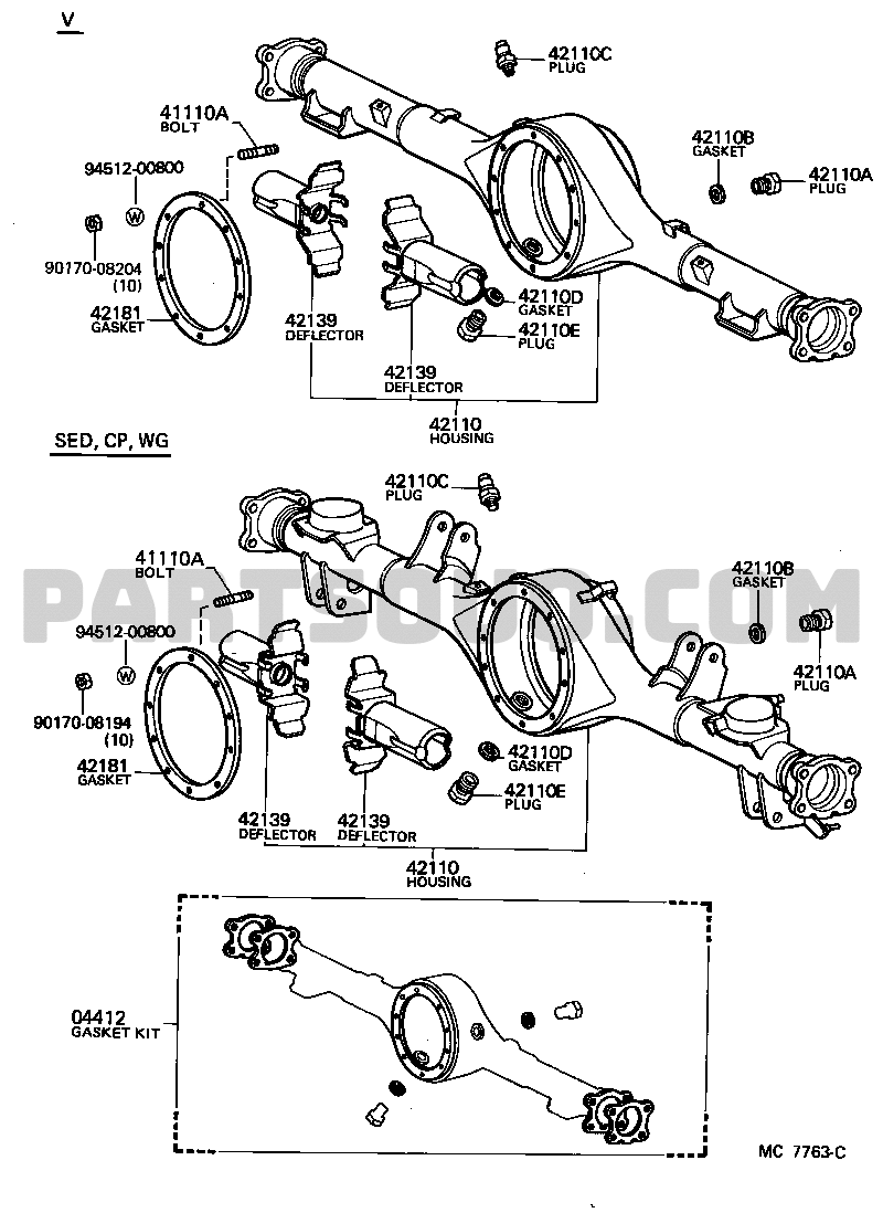 4218122010 Genuine Toyota Gasket Rear Differential Carrier
