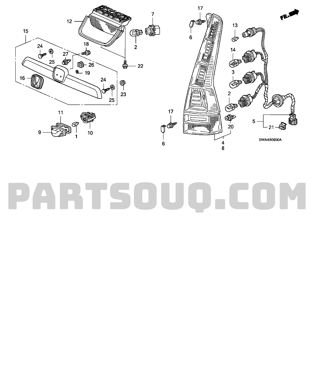 OE Replacement Side Marker Light Assembly HYUNDAI ELANTRA 2001-2006 Partslink HY2550106 Multiple Manufacturers HY2550106C