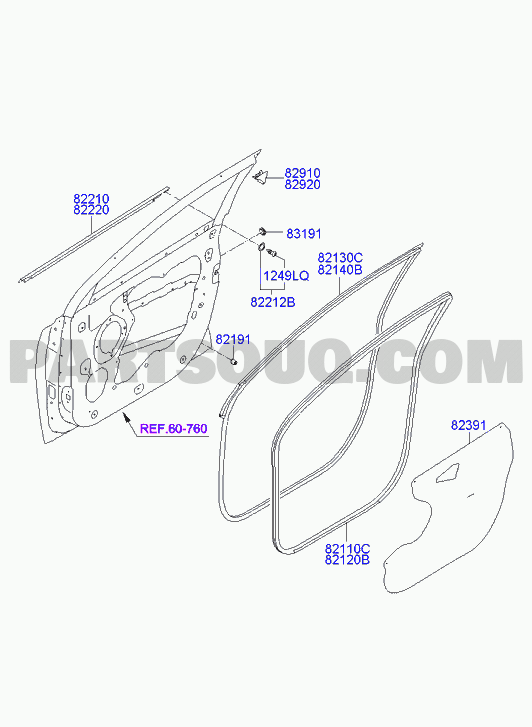 Genuine Hyundai 82391-2S000 Door Trim Seal