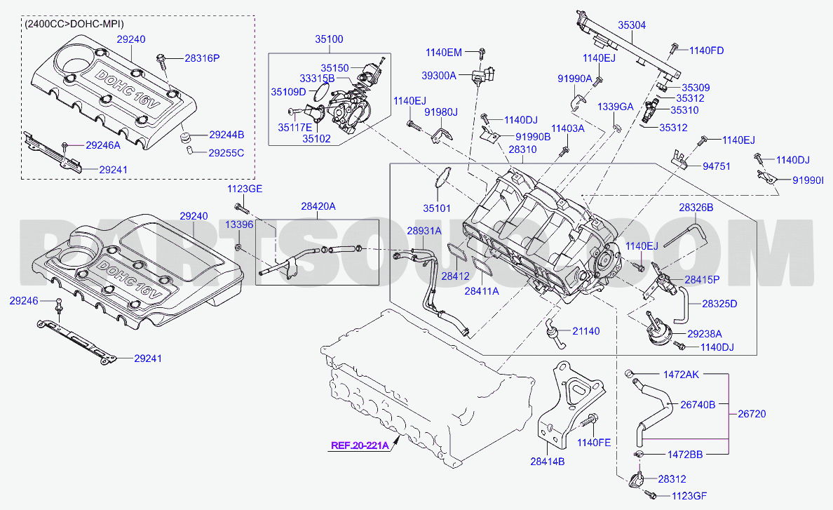 Engine | SONATA 08 (2008-) Sonata Passenger | KMHET41D6AA765615