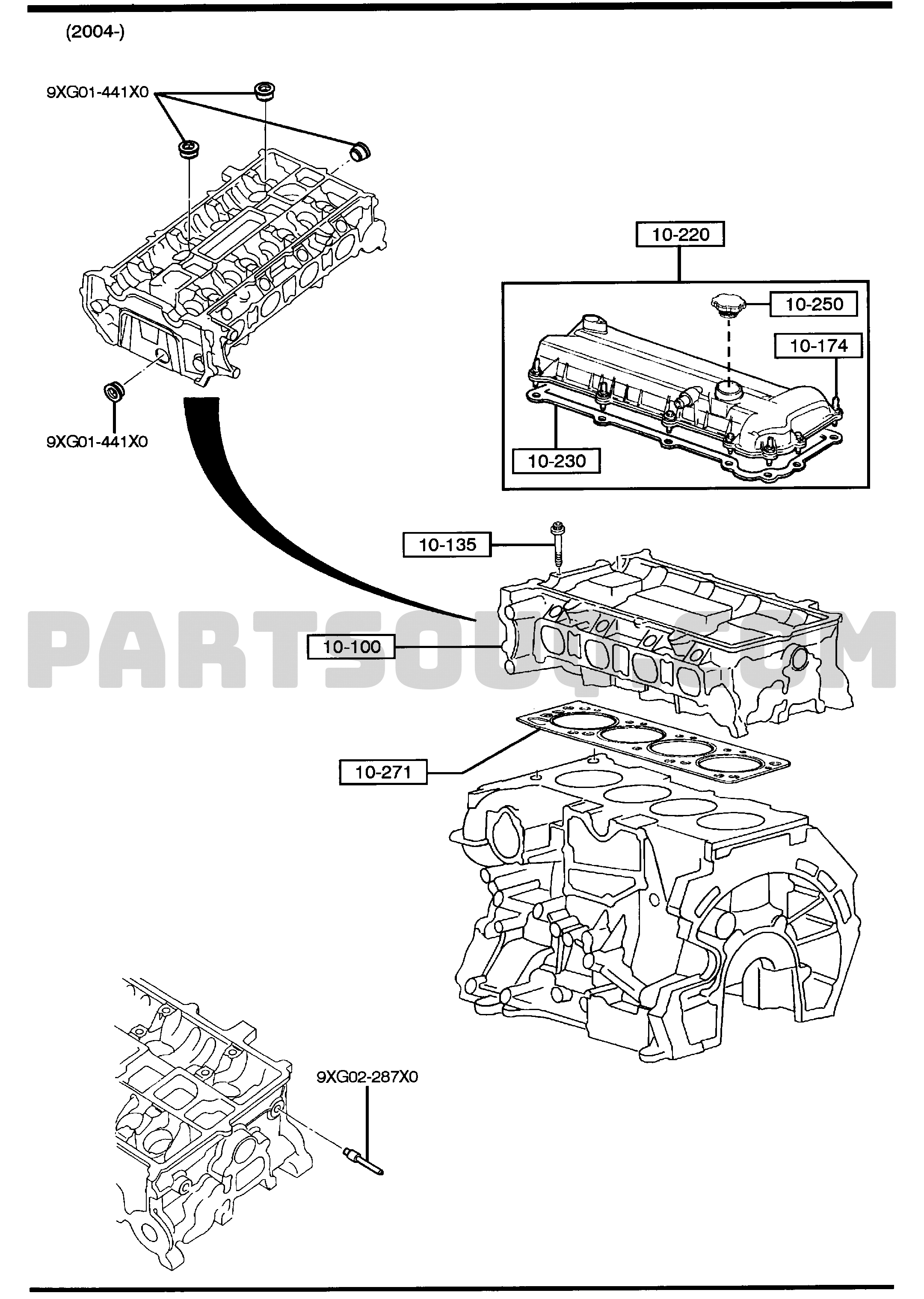 Gasoline-Engine 4-Cylinder | Mazda B3000 Canada 2001 Parts Catalogs