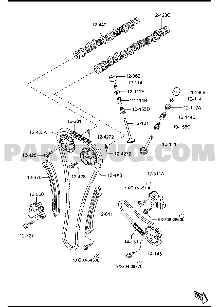 Gasoline-Engine 4-Cylinder Transmission | Mazda 3 Europe 07.2011 Parts