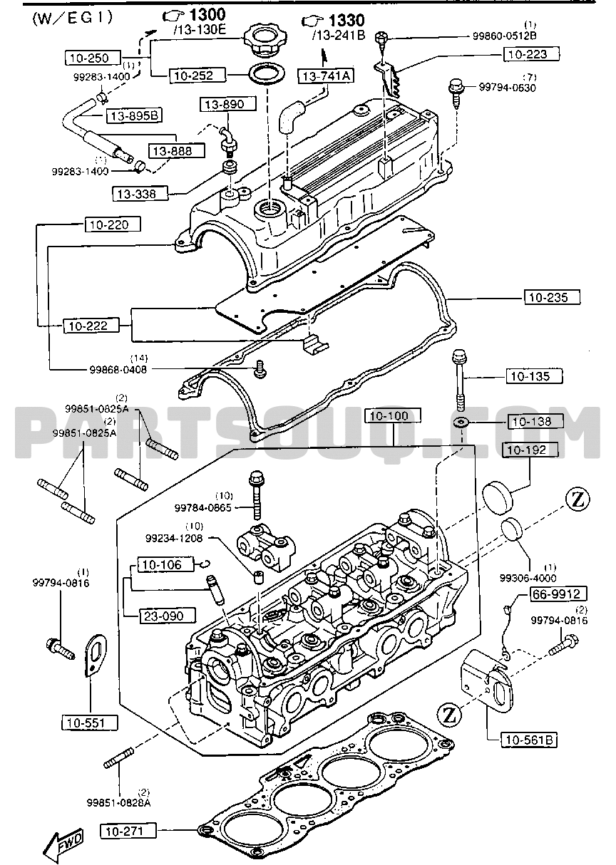 Gasoline-Engine 4-Cylinder Transmission | Mazda B2500 Europe 03.1996 ...