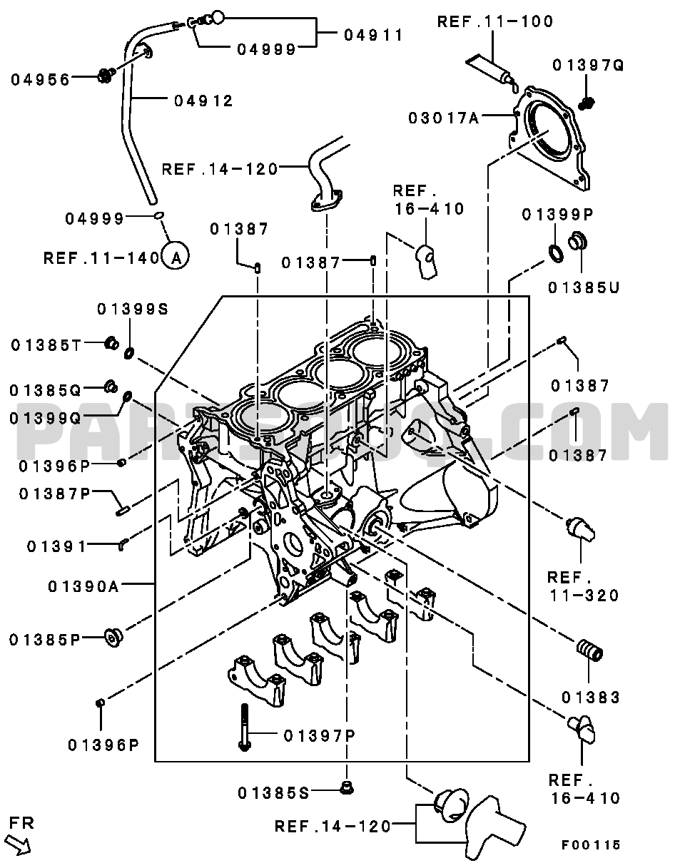 Engine | COLT Europe Z34A | XMCMNZ34A7F053799 | Mitsubishi | Genuine ...