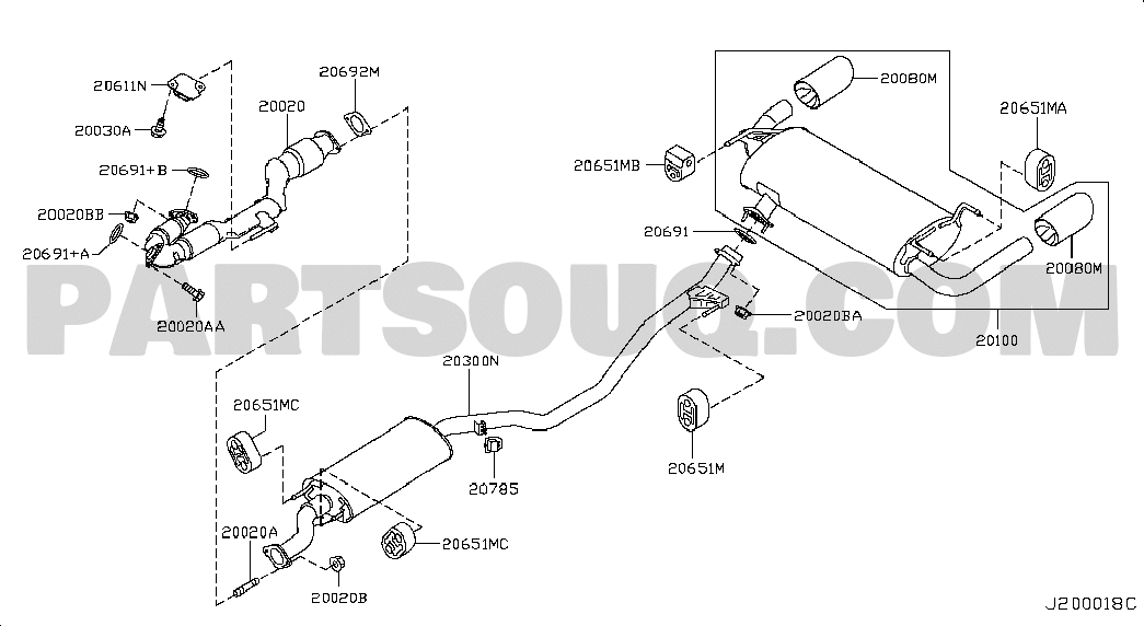 2006 Nissan Murano Exhaust System Diagram 6922