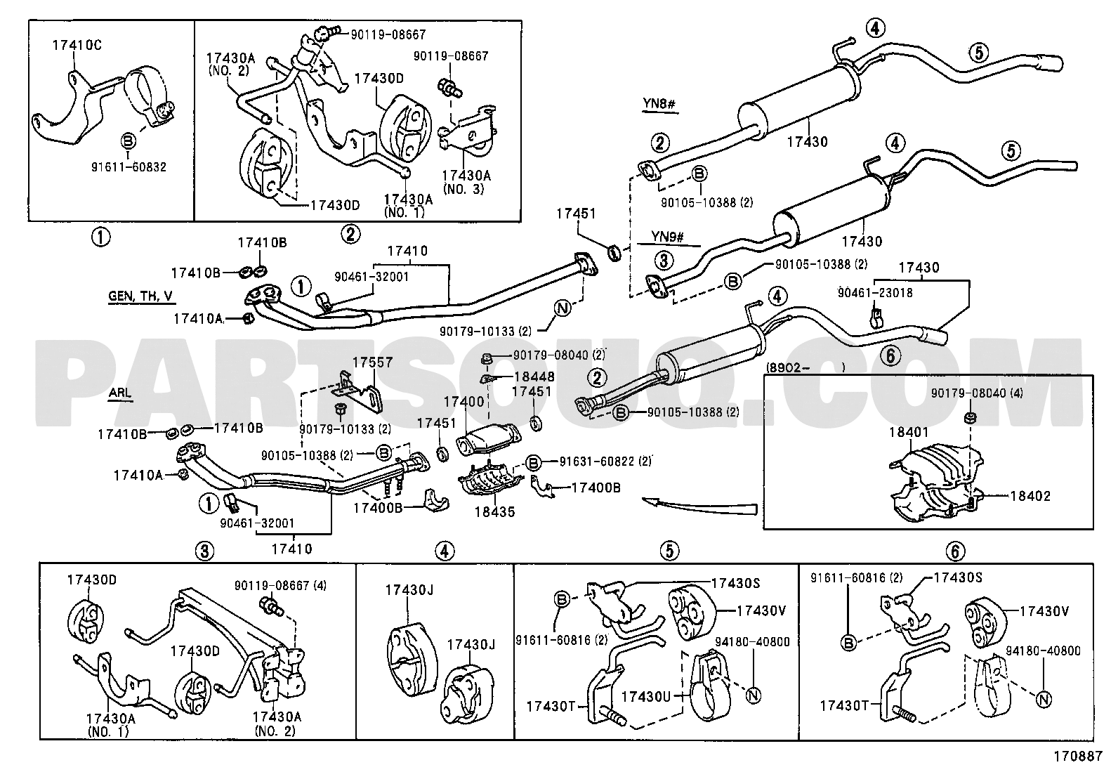 HILUX 2WD YN85LPRKRS 07.1991 YN850024214 Toyota Genuine Parts