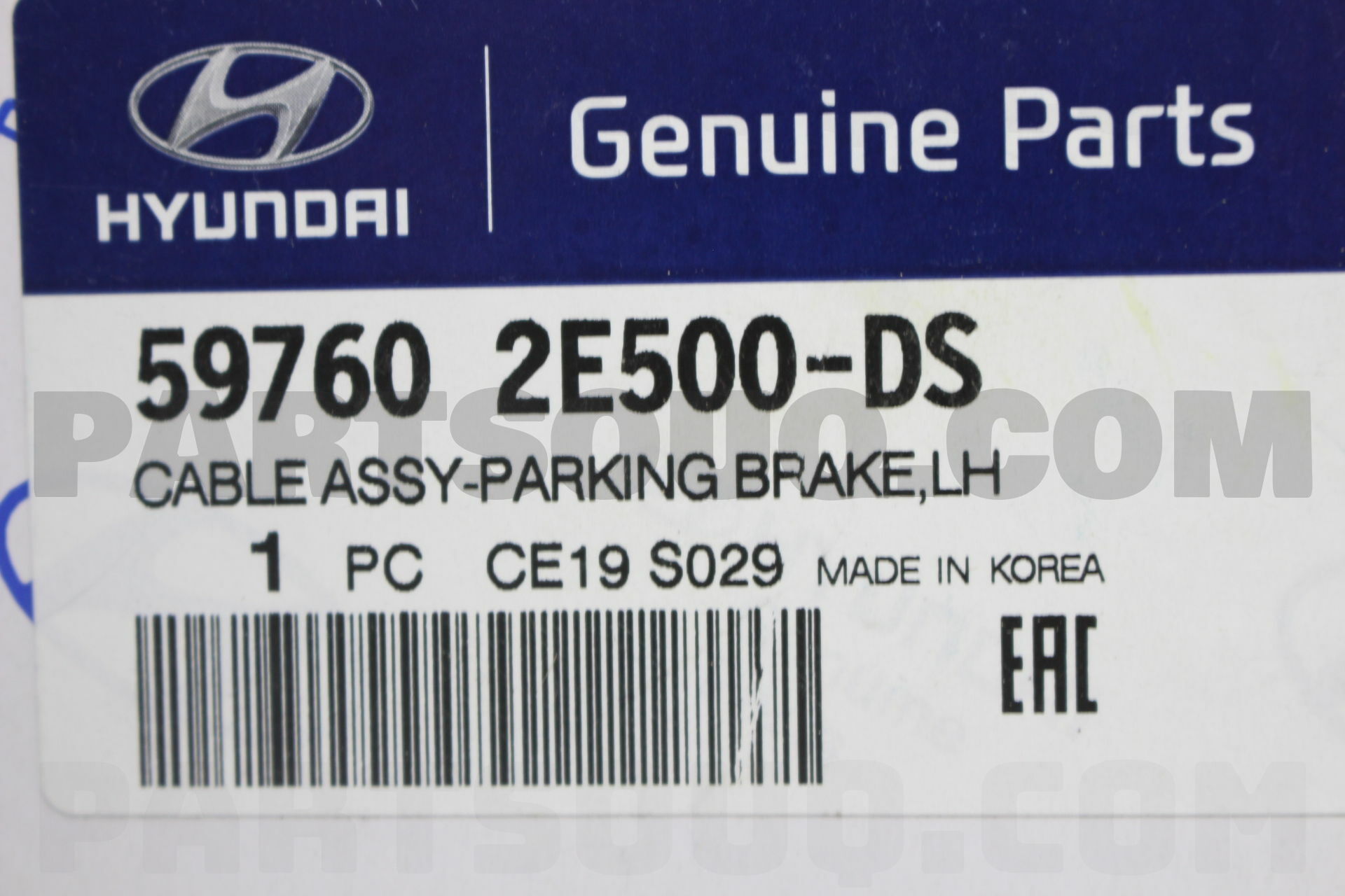 597602S500 for select HYUNDAI KIA models Genuine OEM 59760-2S500 CABLE ASSY-PARKING BRAKE,LH 
