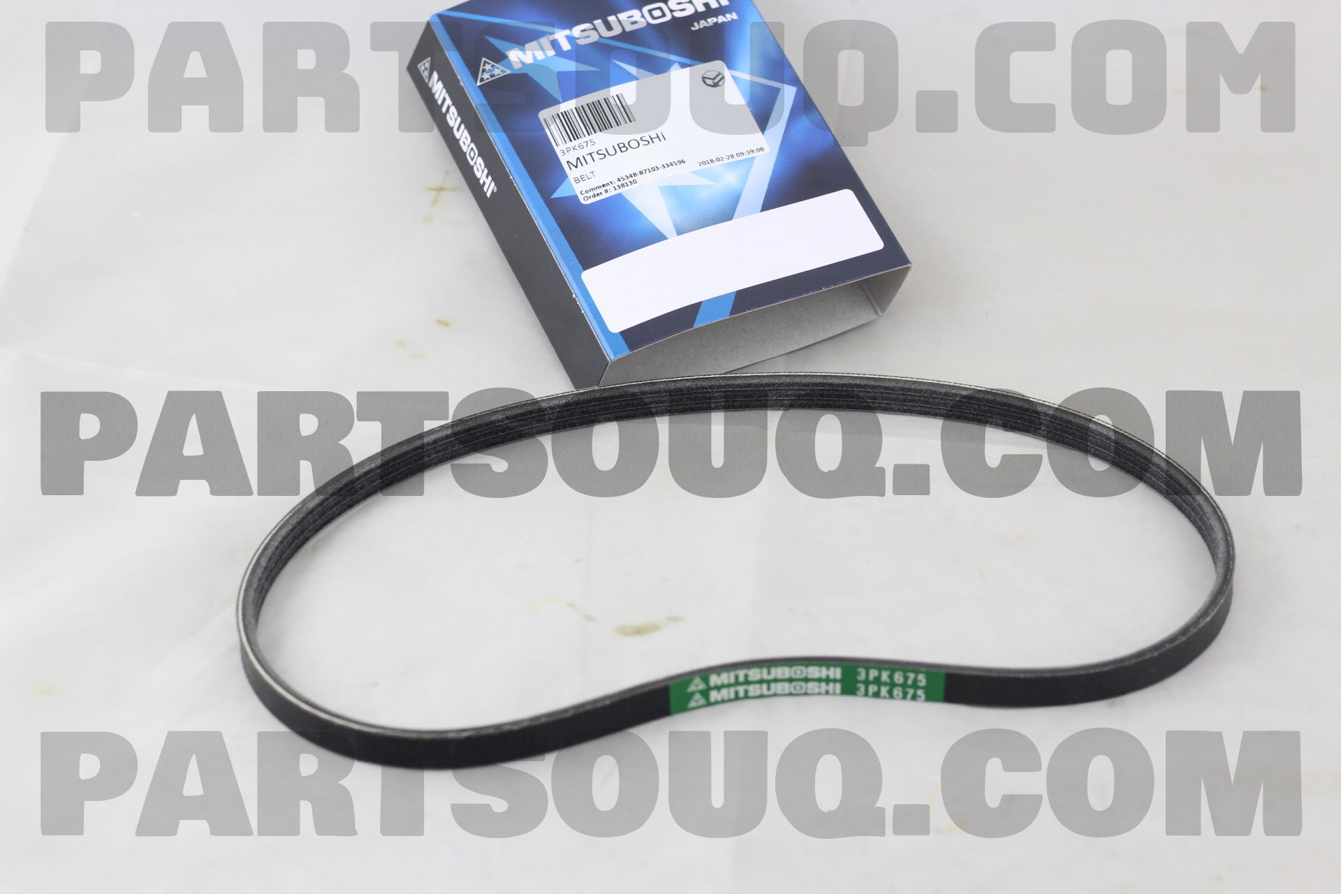 One New Mitsuboshi Serpentine Belt 3PK675 571702D101 for Hyundai Kia Mazda