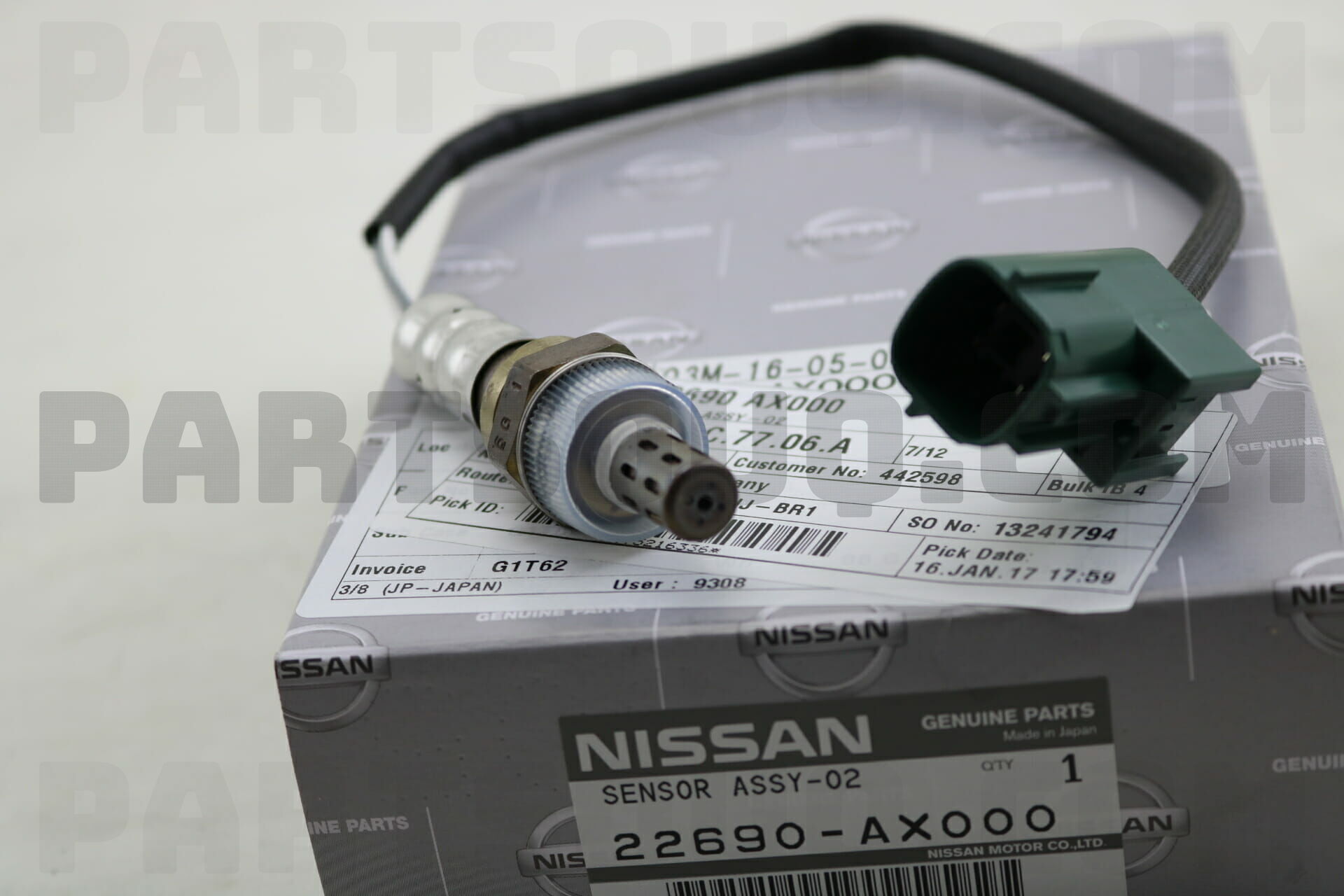 22690AX000 Nissan HEATED OXYGEN SENSOR, Price 81.07