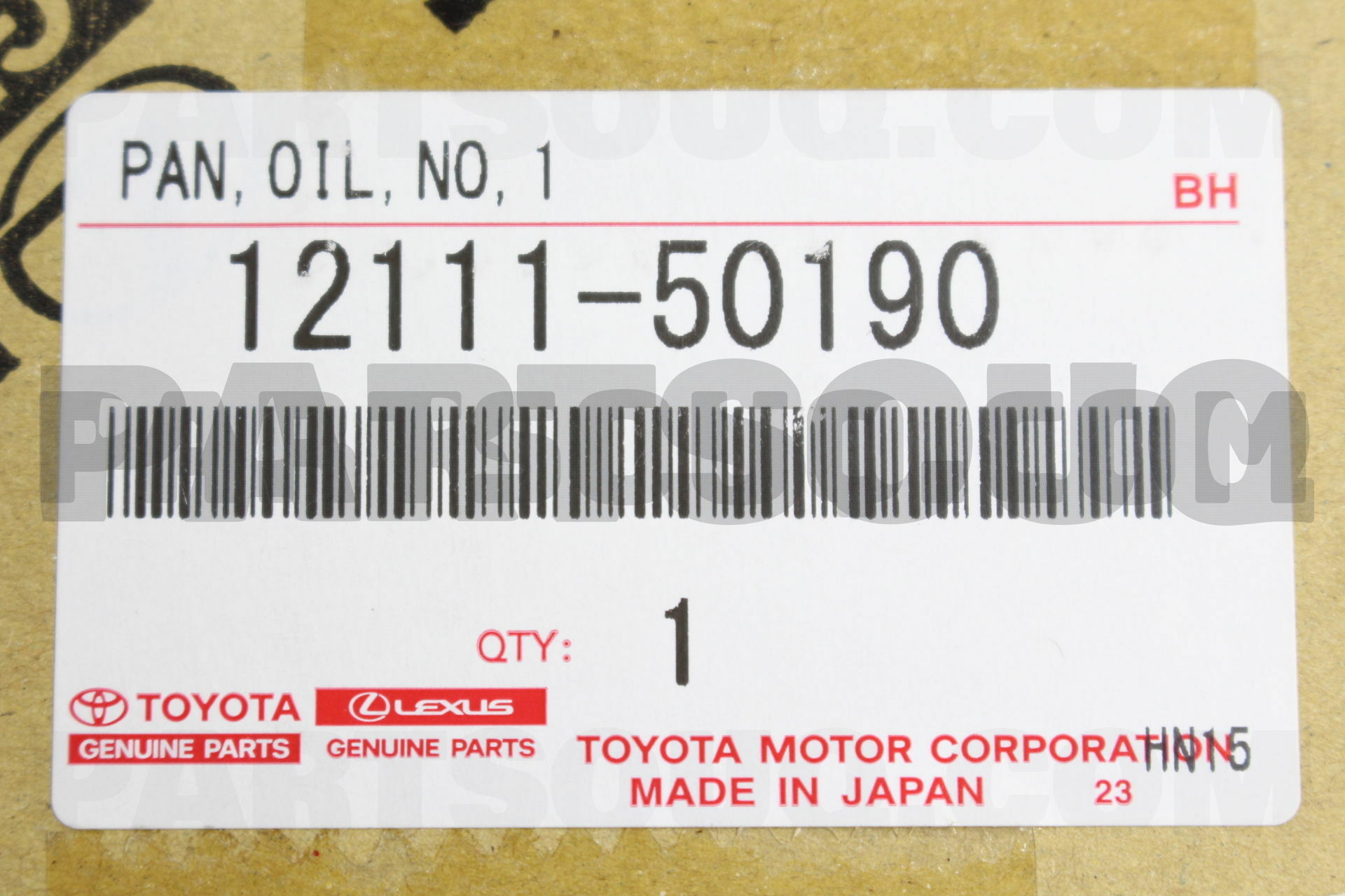 OIL 12111-50190 1211150190 Genuine Toyota PAN SUB-ASSY