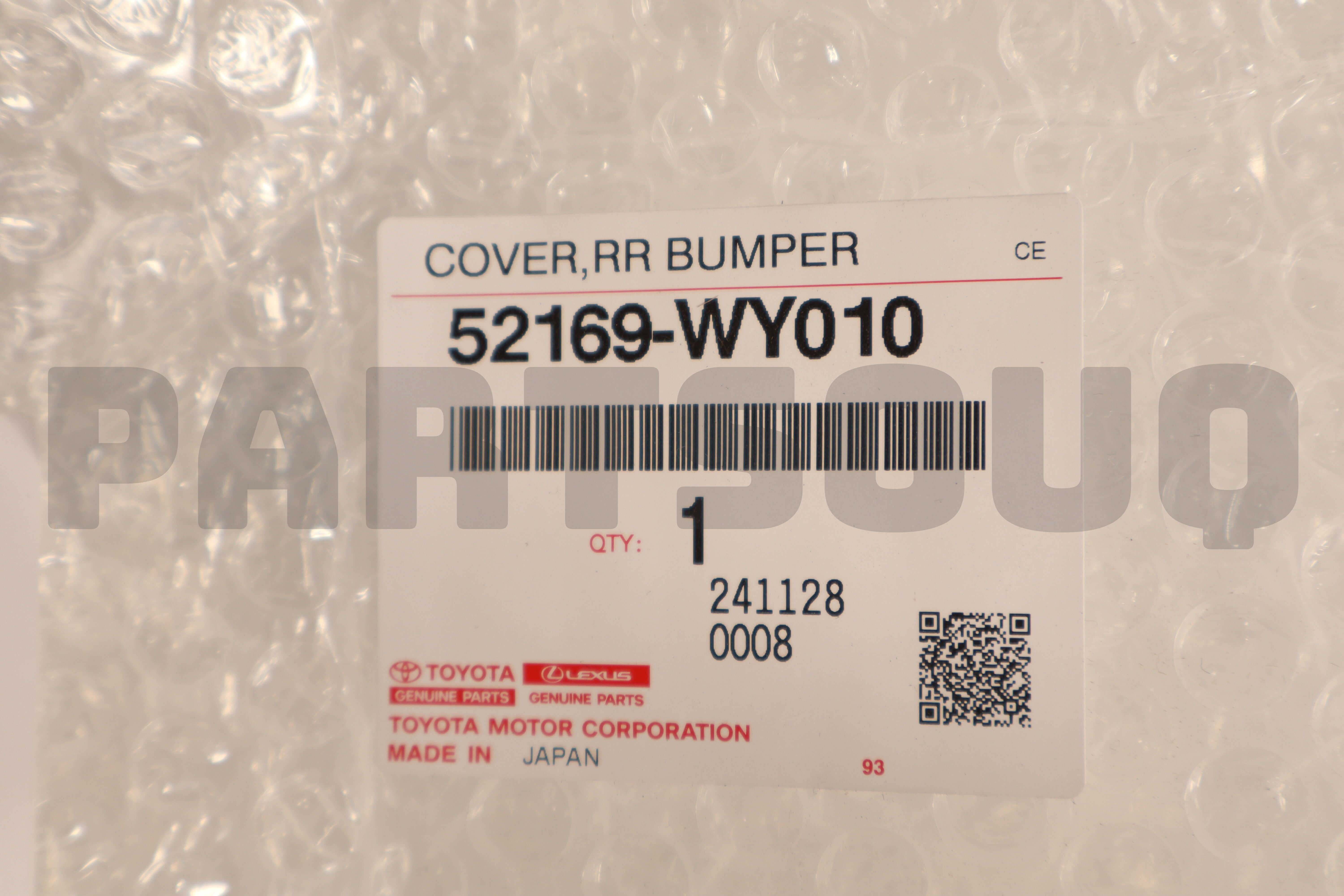 52169WY010 Genuine Toyota COVER, RR BUMPER 52169-WY010 | eBay